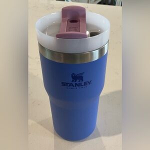 Stanley Blue Tumbler with Purple Lid *Couple light Flaws on side